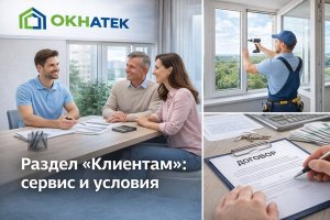 Раздел «Клиентам» как отражение сервиса и организации работы в сфере ПВХ-остекления
