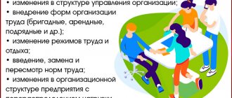 Что может относиться к числу организационных изменений