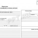 Sample of filling out a card with sample signatures and seal imprint 2020