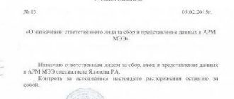 order on the appointment of responsible persons