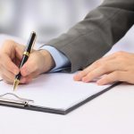 Writing a memo by hand