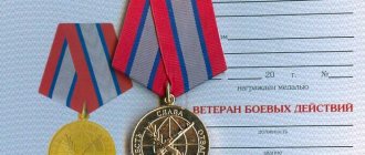 Удостоверение и медаль ветерана боевых действий