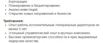 вакансия