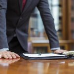 legal consultant draws up a contract