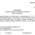 Заявление на вычет на ребенка